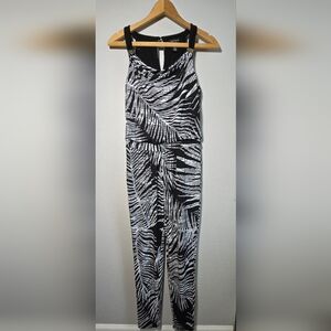 White House Black Market Black and White Patterned Jumpsuit